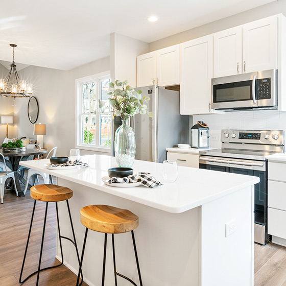 White RTA cabinets White RTA cabinets in small kitchen